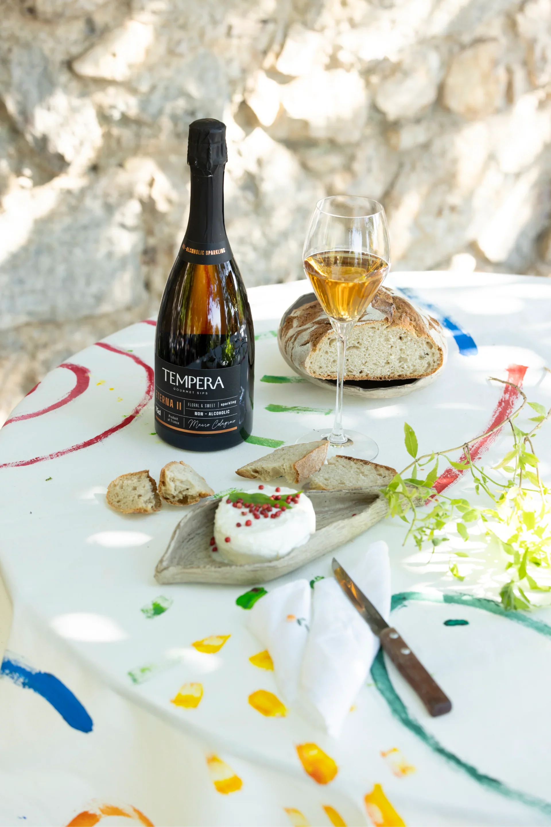 Idée d’apéro végétarien avec une boisson sans alcool Tempera