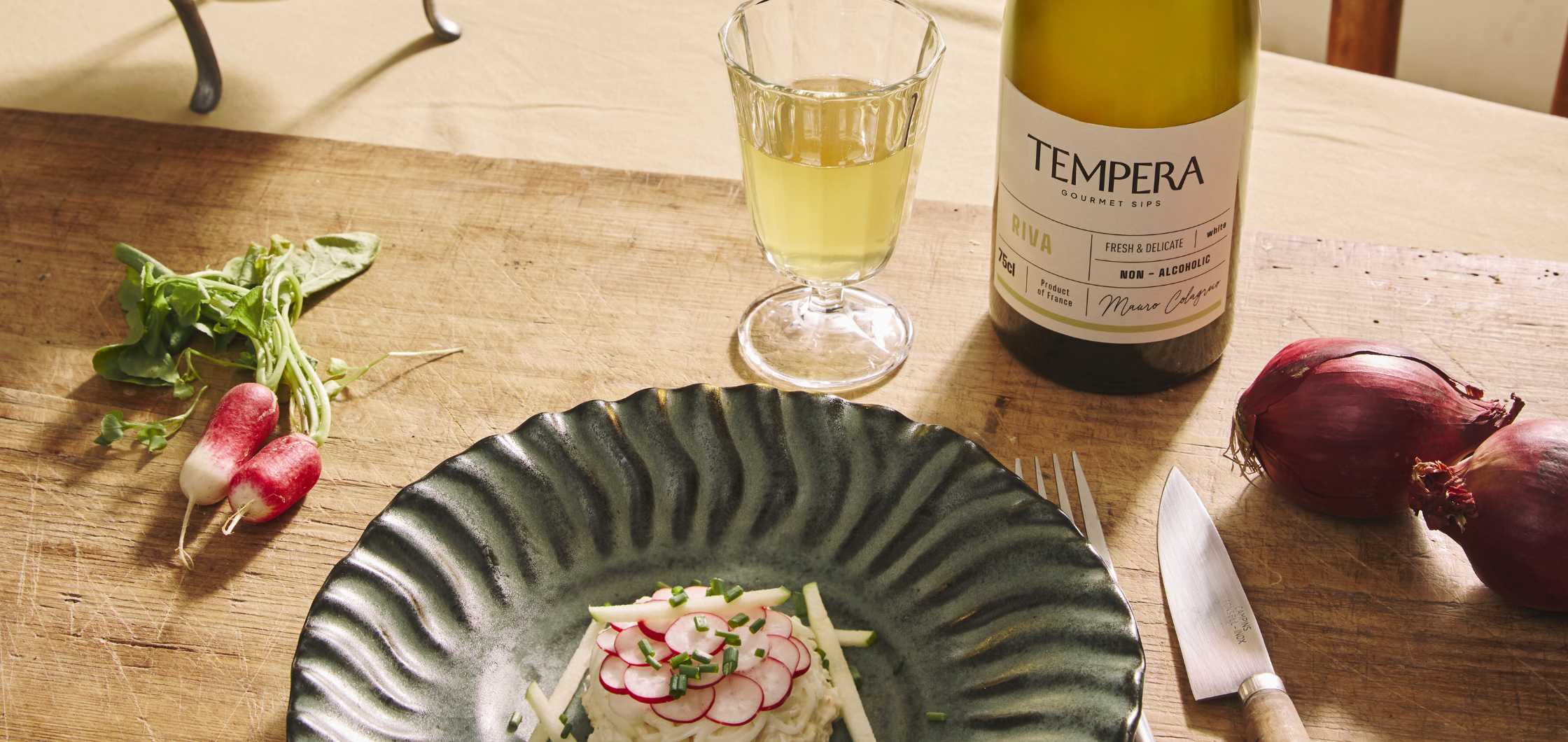 Riva & Rémoulade de céleri, pomme verte et tourteau à l’aneth